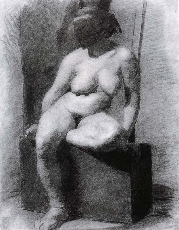 Thomas Eakins The Veiled Nude-s sitting Position